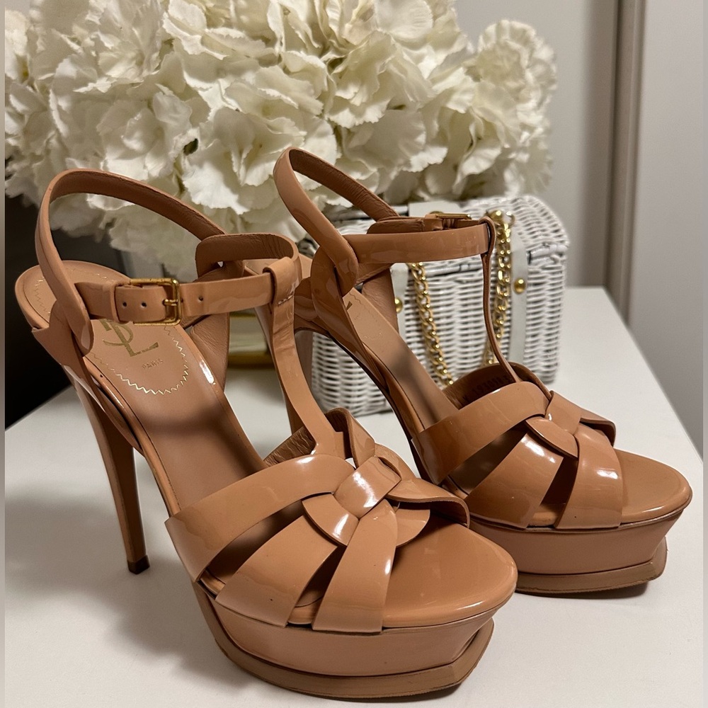 Saint Laurent Tribute Platform Sandals - size 8